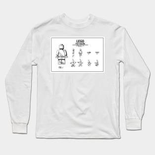 Lego Toy Figurine Patent Drawing - B Long Sleeve T-Shirt